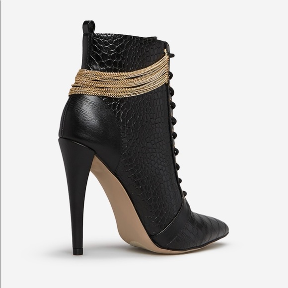 Chain Detail Stiletto Bootie - Picture 5 of 17